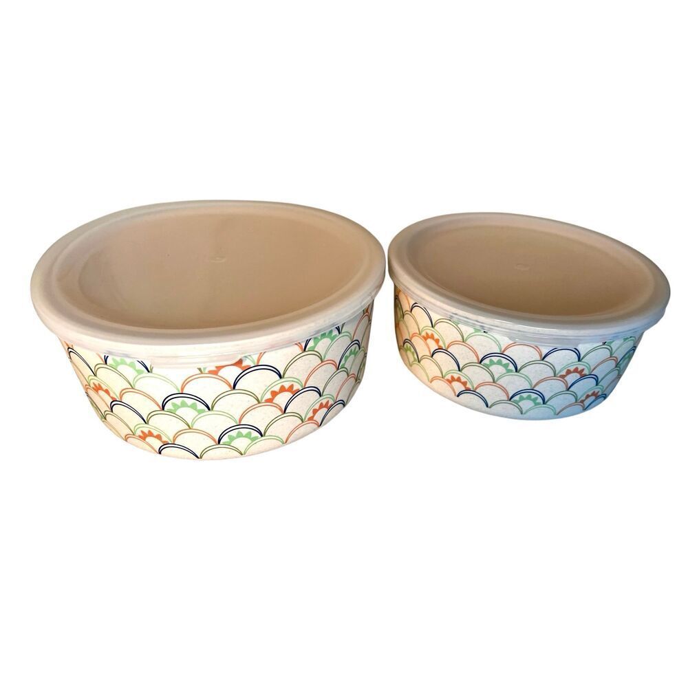 Set of 2 Crofton Nesting Dishwasher Safe Food Storage Containers W Tops